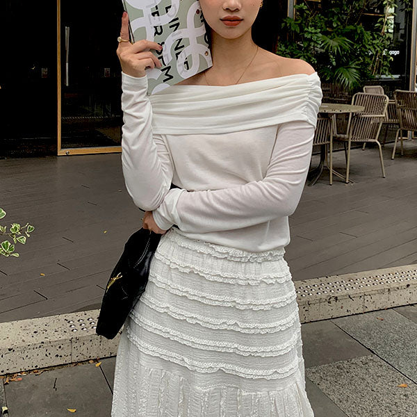 Adrina White Embroidered Tiered Maxi Skirt - Image 3
