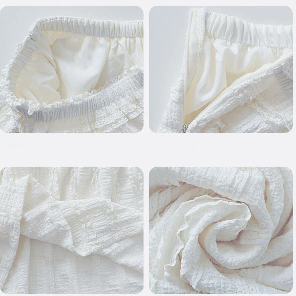 Adrina White Embroidered Tiered Maxi Skirt - Image 8