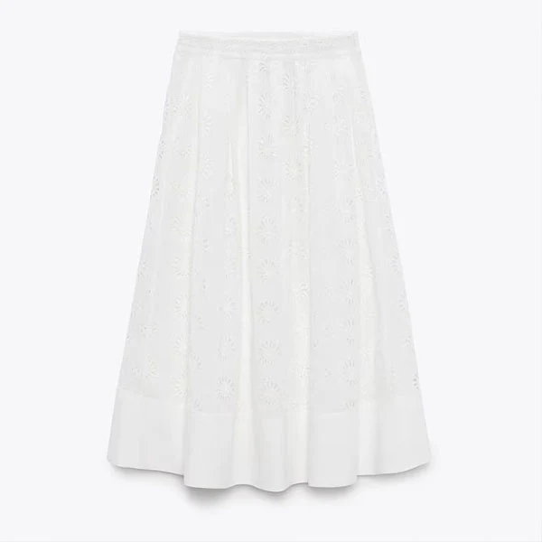 Alexia White Floral Eyelet Print Maxi Skirt - Image 6