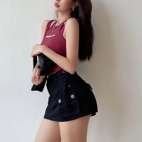 Alicia Mid Rise Cargo Skort - Image 10