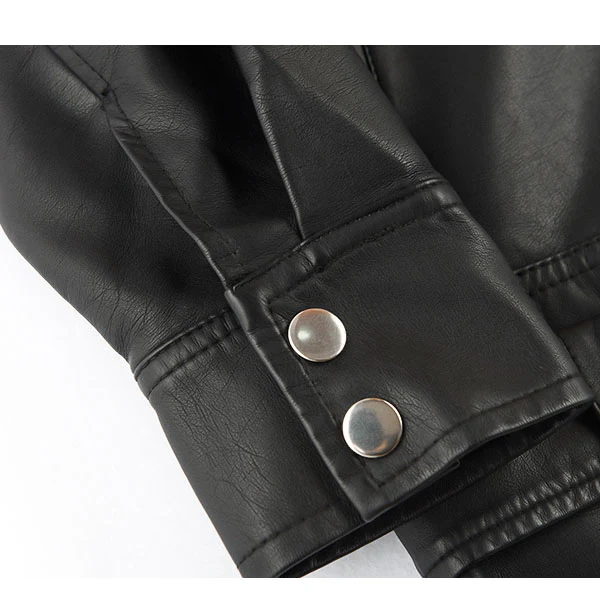 Alivia Black Oversize Vegan Leather Moto Jacket - Image 6