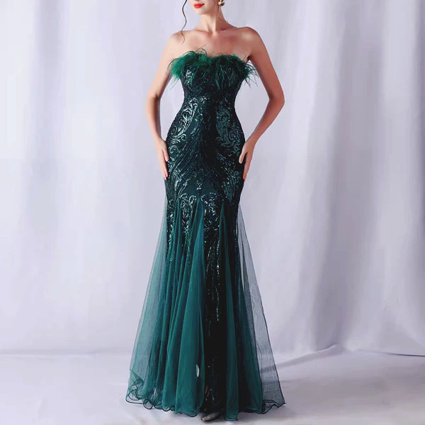 Allura Sparkling Sequin Mermaid Evening Dress - Image 15