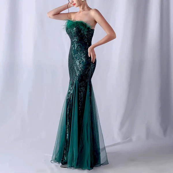 Allura Sparkling Sequin Mermaid Evening Dress - Image 16