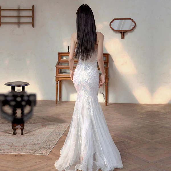Allura Sparkling Sequin Mermaid Evening Dress - Image 2