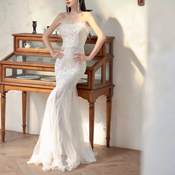 Allura Sparkling Sequin Mermaid Evening Dress - Image 3