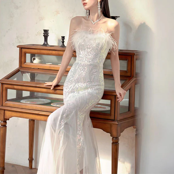Allura Sparkling Sequin Mermaid Evening Dress - Image 4
