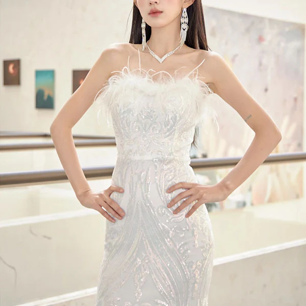 Allura Sparkling Sequin Mermaid Evening Dress - Image 5