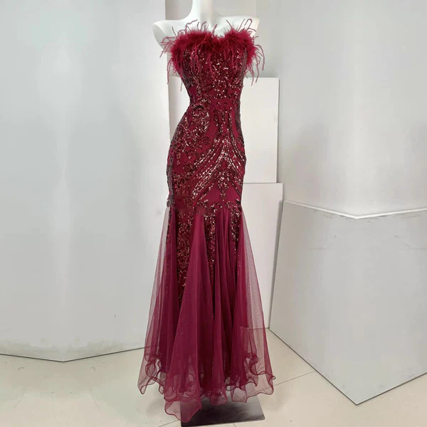 Allura Sparkling Sequin Mermaid Evening Dress - Image 9
