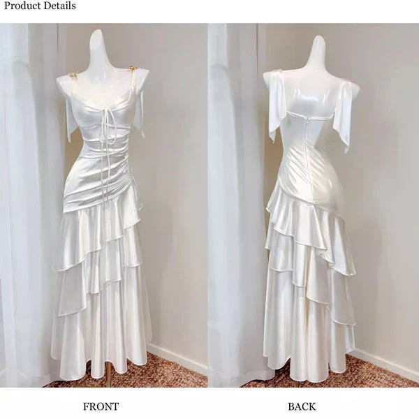 Alora Elegant Lace-Up Ruffle Maxi Evening Dress - Image 8