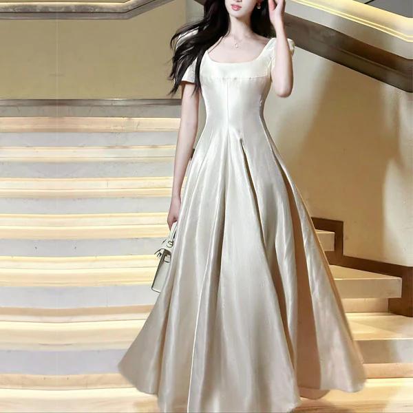 Alouette Grace Ivory Puff Sleeve Midi Dress - Image 3