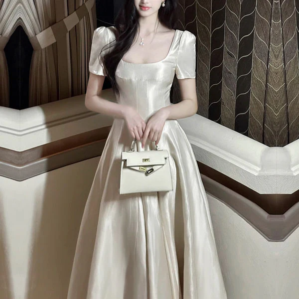 Alouette Grace Ivory Puff Sleeve Midi Dress - Image 5