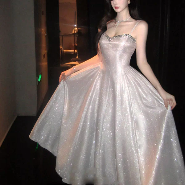 Althea Crystal-Embellished A-Line Evening Dress