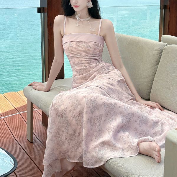 Amara Romantic Lavender Floral Tiered Ruffles Dress - Image 2