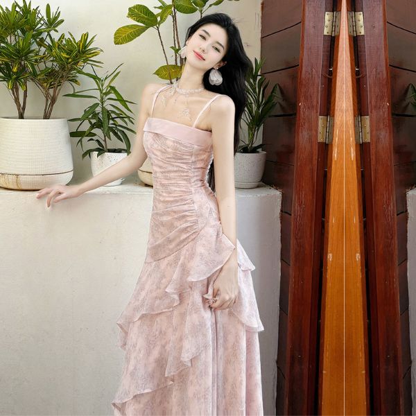 Amara Romantic Lavender Floral Tiered Ruffles Dress - Image 5