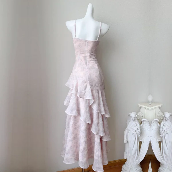 Amara Romantic Lavender Floral Tiered Ruffles Dress - Image 7