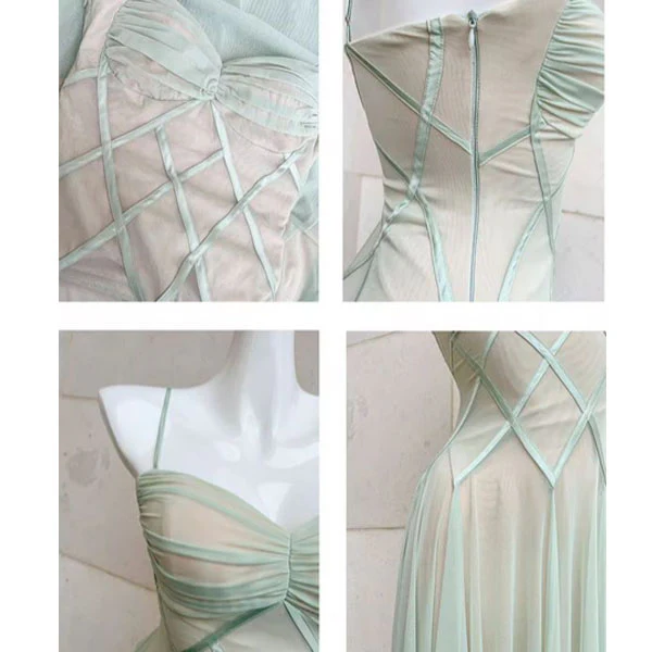 Amber Ethereal Mint Spaghetti Strap Flowy Dress - Image 8