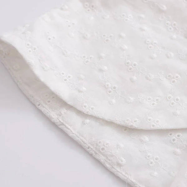 Amber Eyelet Embroidery White Halter Top - Image 7