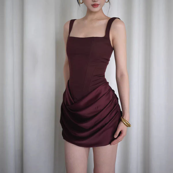 Amira Lace Up Back Corset Mini Dress - Image 2