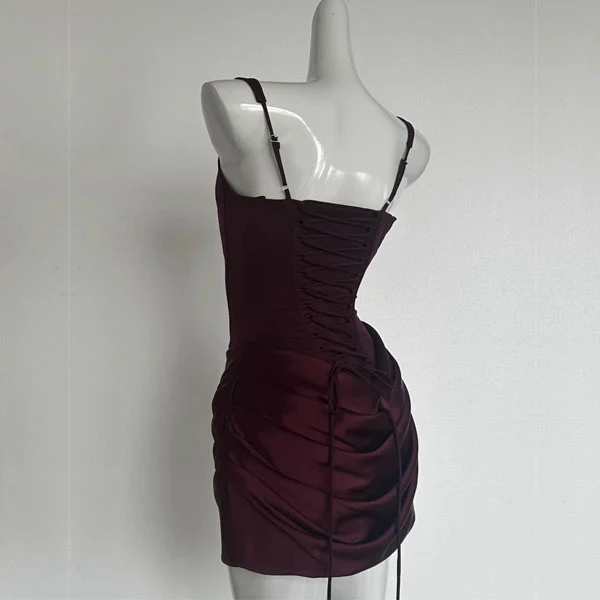 Amira Lace Up Back Corset Mini Dress - Image 4