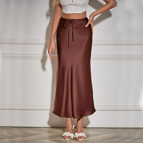 Amy Flawless Satin Midi Skirt - Image 14