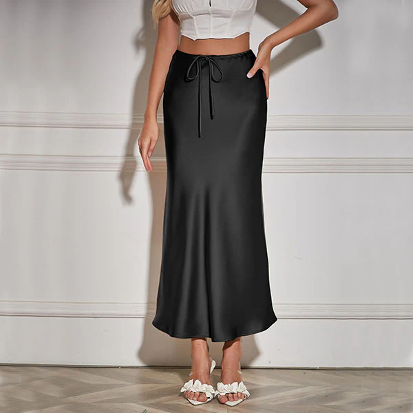 Amy Flawless Satin Midi Skirt - Image 20