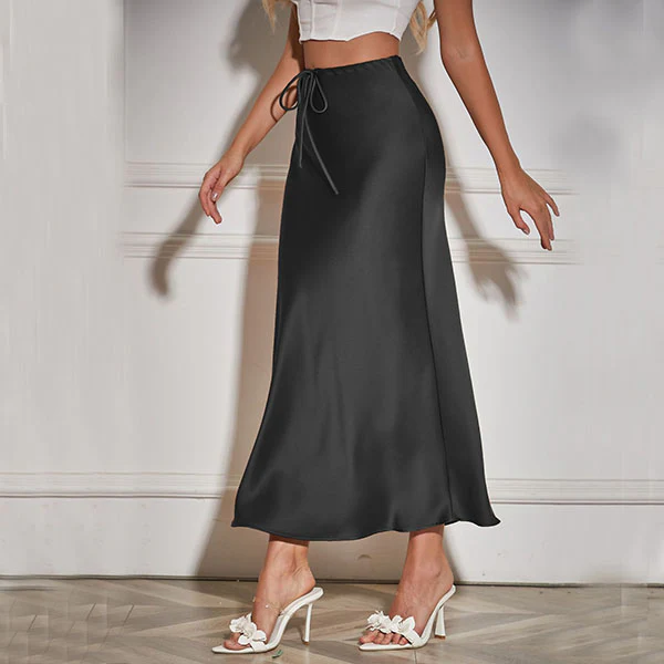Amy Flawless Satin Midi Skirt - Image 21
