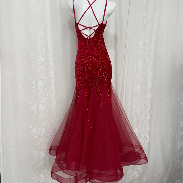 Anabella Sequin Mermaid Lace-Up Back Evening Dress - Image 12