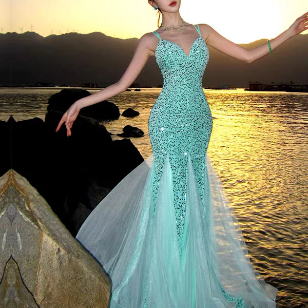 Anabella Sequin Mermaid Lace-Up Back Evening Dress - Image 3