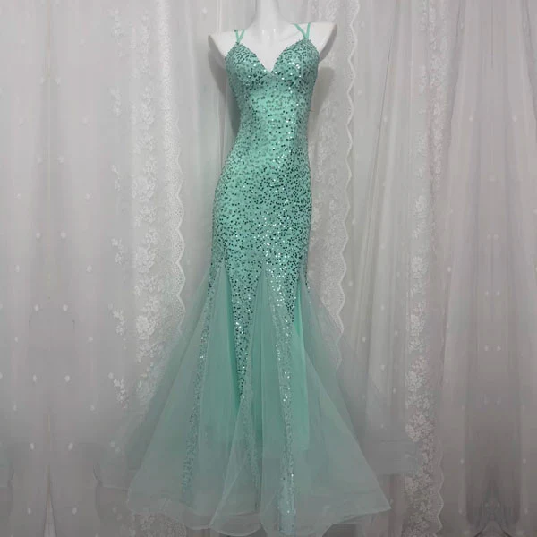 Anabella Sequin Mermaid Lace-Up Back Evening Dress - Image 5