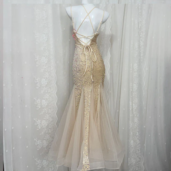 Anabella Sequin Mermaid Lace-Up Back Evening Dress - Image 8