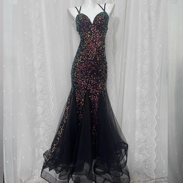 Anabella Sequin Mermaid Lace-Up Back Evening Dress - Image 9
