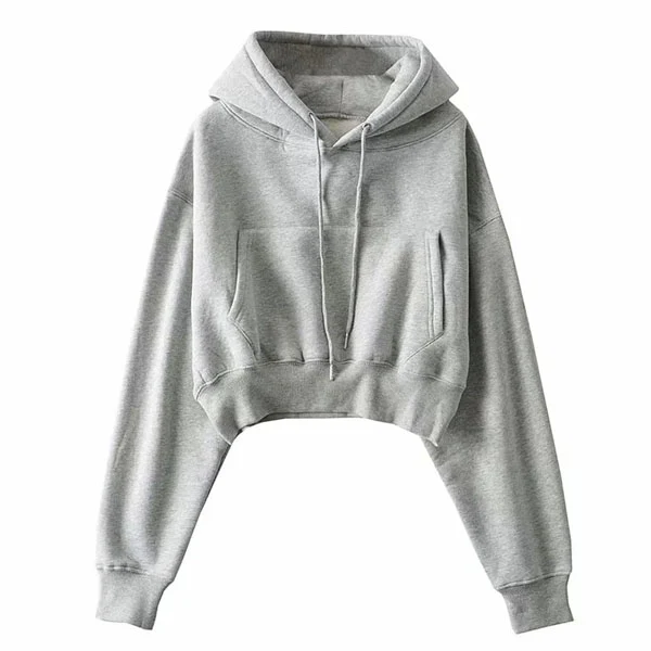 Anabelle Cropped Hoodie Sweater Top - Image 10