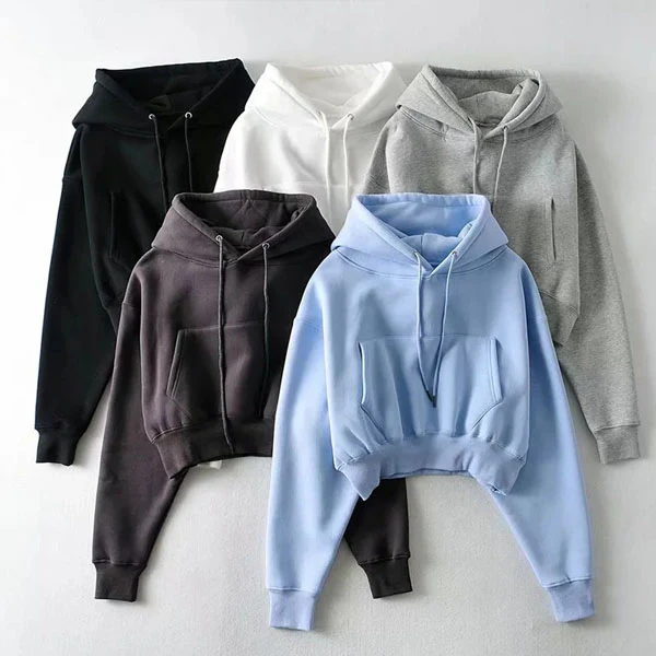 Anabelle Cropped Hoodie Sweater Top - Image 3