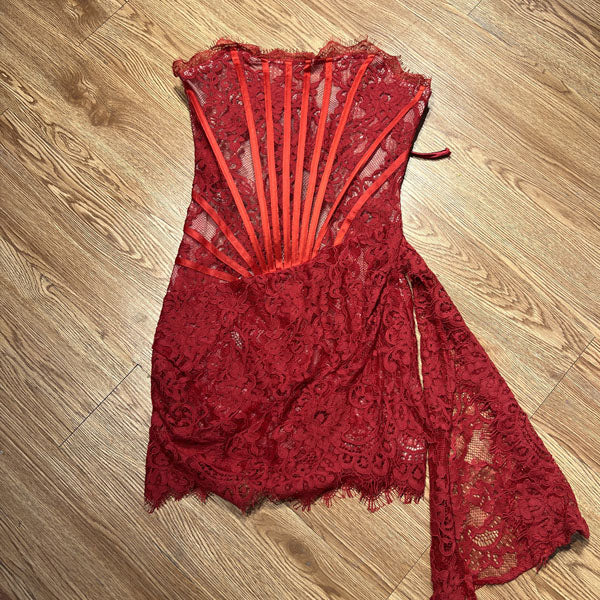 Anastasia All Lace Strapless Corset Mini Dress - Image 14