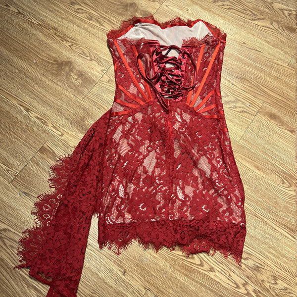 Anastasia All Lace Strapless Corset Mini Dress - Image 15