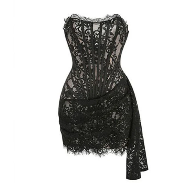 Anastasia All Lace Strapless Corset Mini Dress - Image 5