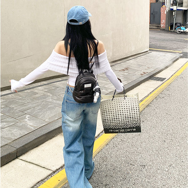 Angela Light Wash Wide Leg Denim Jeans - Image 6