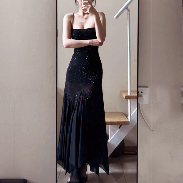 Ann Embellished Glitter Bodycon Pixie Hem Maxi Dress - Image 10