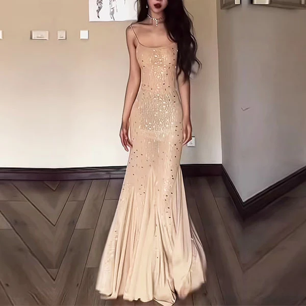 Ann Embellished Glitter Bodycon Pixie Hem Maxi Dress - Image 5
