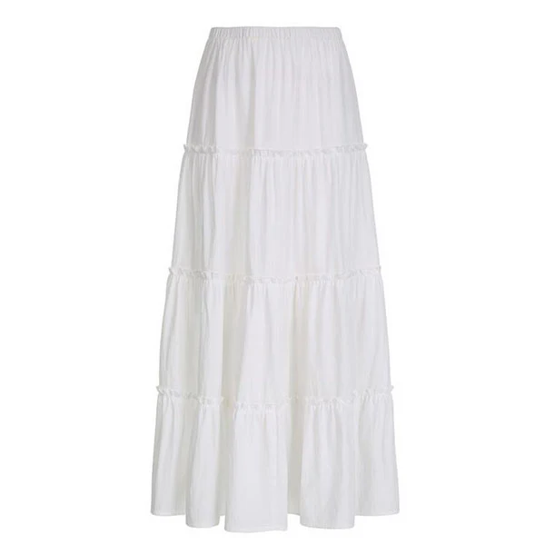 Anna White Tiered Maxi Skirt - Image 7