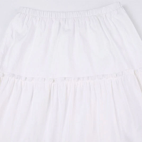 Anna White Tiered Maxi Skirt - Image 8