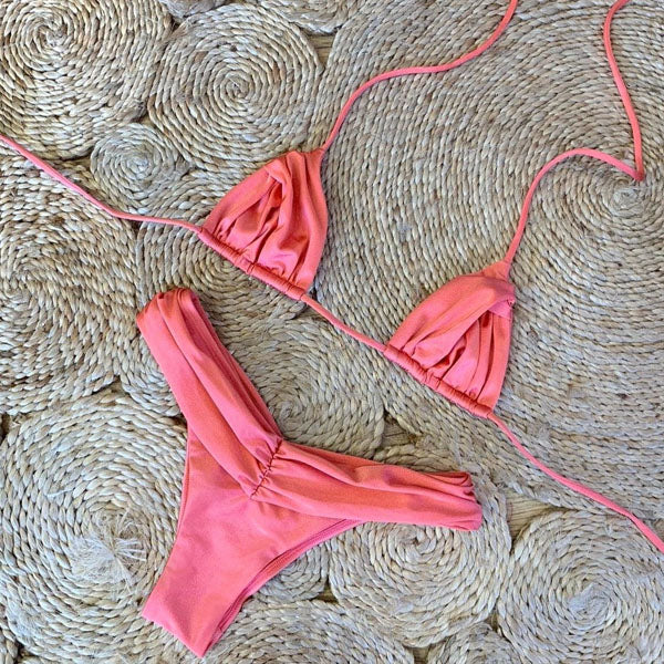 Anne Pleated Cups Halter Bikini Set - Image 5
