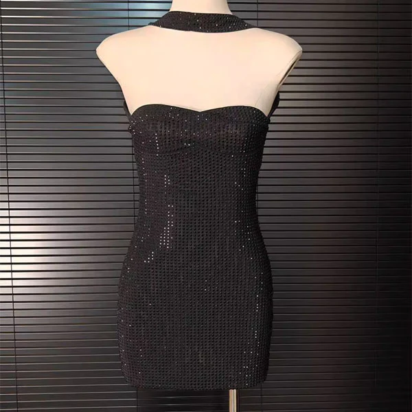 Arrisa Sparkly Strapless Choker Mini Dress - Image 10