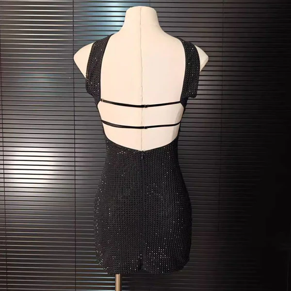 Arrisa Sparkly Strapless Choker Mini Dress - Image 12
