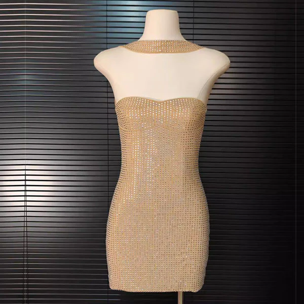 Arrisa Sparkly Strapless Choker Mini Dress - Image 3
