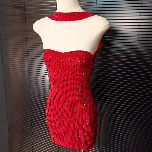 Arrisa Sparkly Strapless Choker Mini Dress - Image 7