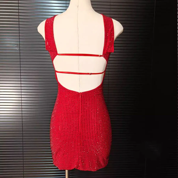 Arrisa Sparkly Strapless Choker Mini Dress - Image 9