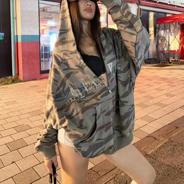 Ava Luxe Oversized "MADE EXTREME" Camo Hoodie