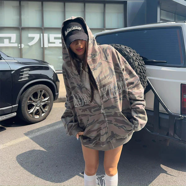 Ava Luxe Oversized "MADE EXTREME" Camo Hoodie - Image 3