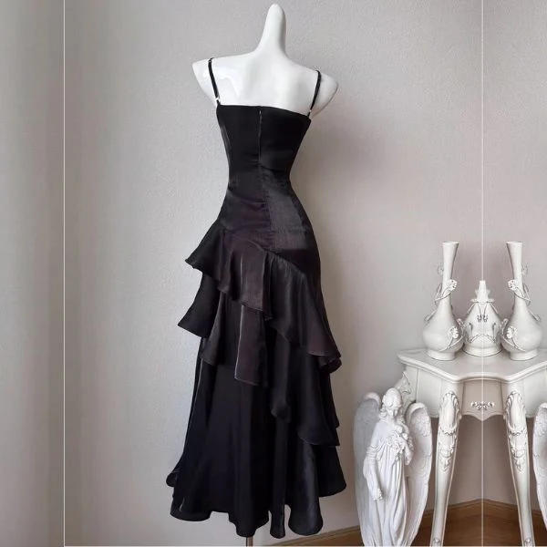 Azura Celestial Black Tiered Ruffles Maxi Dress - Image 7